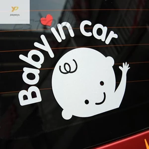 Ppy Baby In Car Waving Baby on Board Dấu hiệu an toàn Decal dán Vinyl xe dễ thương