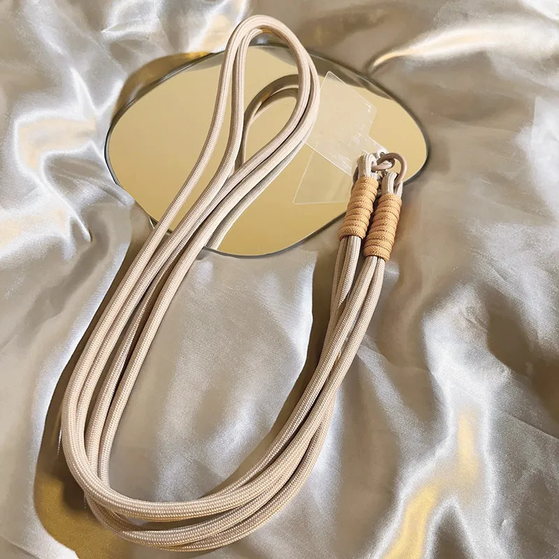 Ốp điện thoại nylon nâu cà phê kèm dây đeo vai chéo dài, phụ kiện điện thoại di động ngoài trời