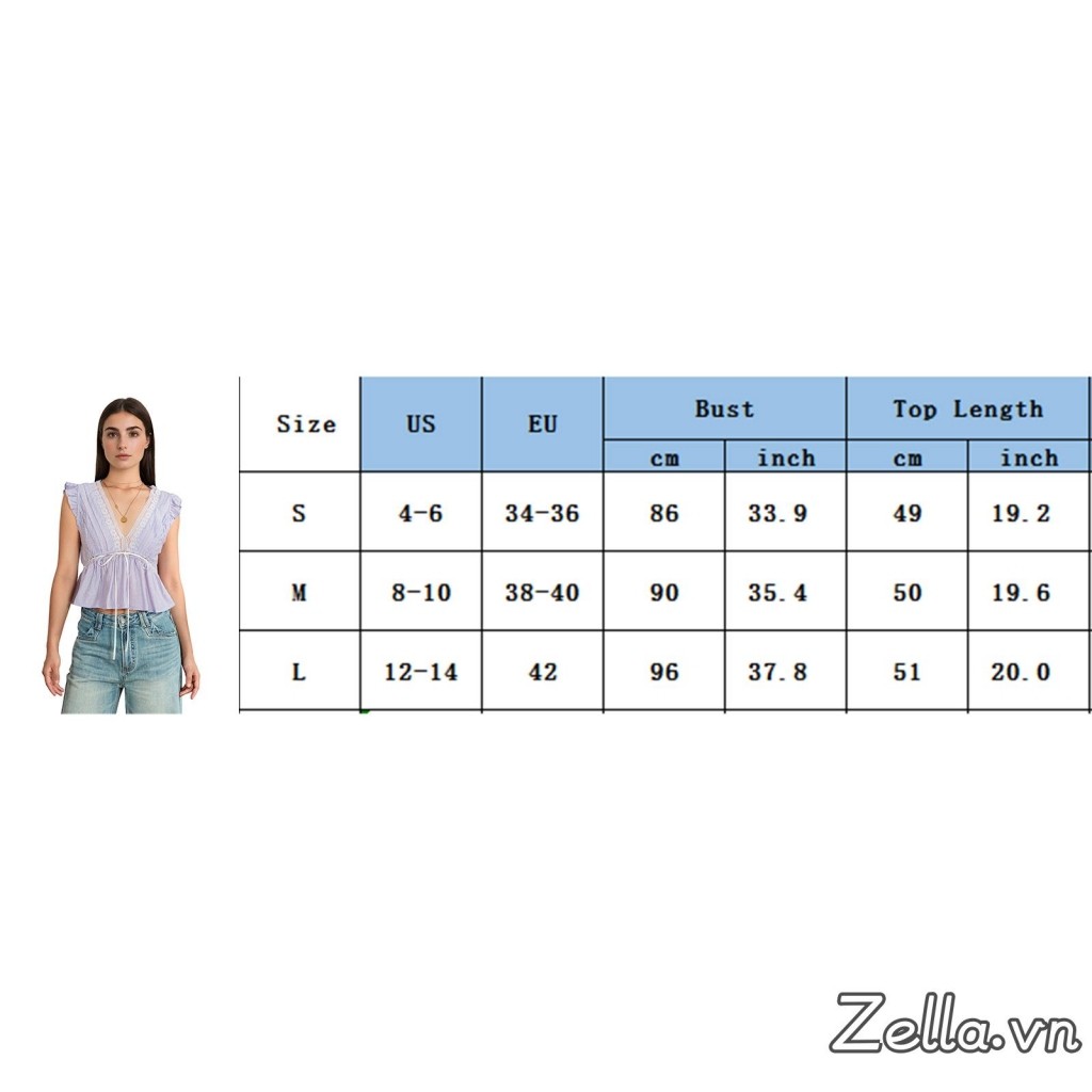Nữ Ren Chắp Vá Xe Tăng Áo Mùa Hè Lông Tơ Tay Ruffle Hem Dây Buộc Trước Babydoll Vest