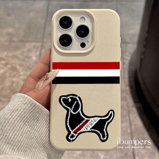 ibumpers Ốp Điện Thoại iPhone Hàn Quốc Hợp Thời Trang Dachshund Thêu Họa Tiết Cho IPhone 16 15 14 12 13 11 Pro Max IP 7 8 Plus X XS XR Ốp Lưng Mỏng Silicon Mềm Da Họa Tiết