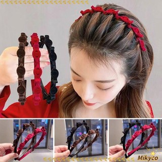 Băng đô MIKYCO, Dây buộc tóc bện chống trượt Punk, Thời trang với băng đô đuôi ngựa cao nhiều lớp gợn sóng dành cho nữ