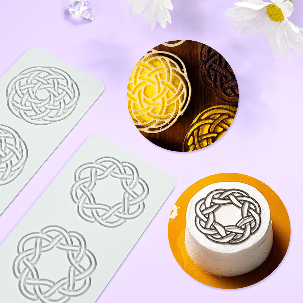 Lá Tổ Ong Họa Tiết Fondant Ren Thảm Khuôn Silicon Bánh Sô Cô La Phân Tử Ẩm Thực Trang Trí Khuôn DIY Thực Phẩm Phương Tây Khuôn Sắc Nét