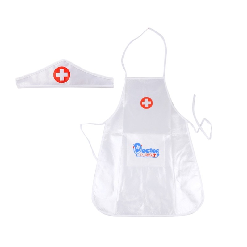 Trang phục ngày nghề nghiệp SELA cho trẻ em Tạp dề bác sĩ bền bỉ và băng đô giả vờ Bộ đồ chơi