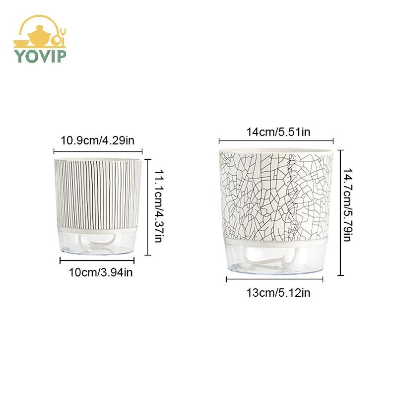 YOVIP Chậu cây tự tưới nước trong suốt có hộp đựng nước Chậu hoa Cây xanh er cho sân vườn Trang trí cây cảnh VN