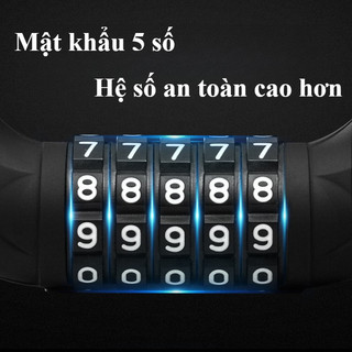 Dây Khóa Mật Mã 5 Số Cao Cấp - Chống Cắt Siêu Bề 60cm/40cm, Đổi Mã Dễ Dàng, Phù Hợp Xe & Cửa