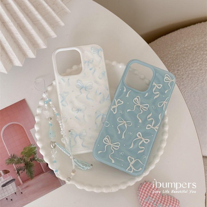 ibumpers Ốp Điện Thoại iPhone Hàn Quốc Coquette Bow Họa Tiết Cho IPhone 11 12 13 14 15 16 Pro Max Ốp Lưng Thiên Thạch Màu Kẹo Silicon Mềm Chống Sốc