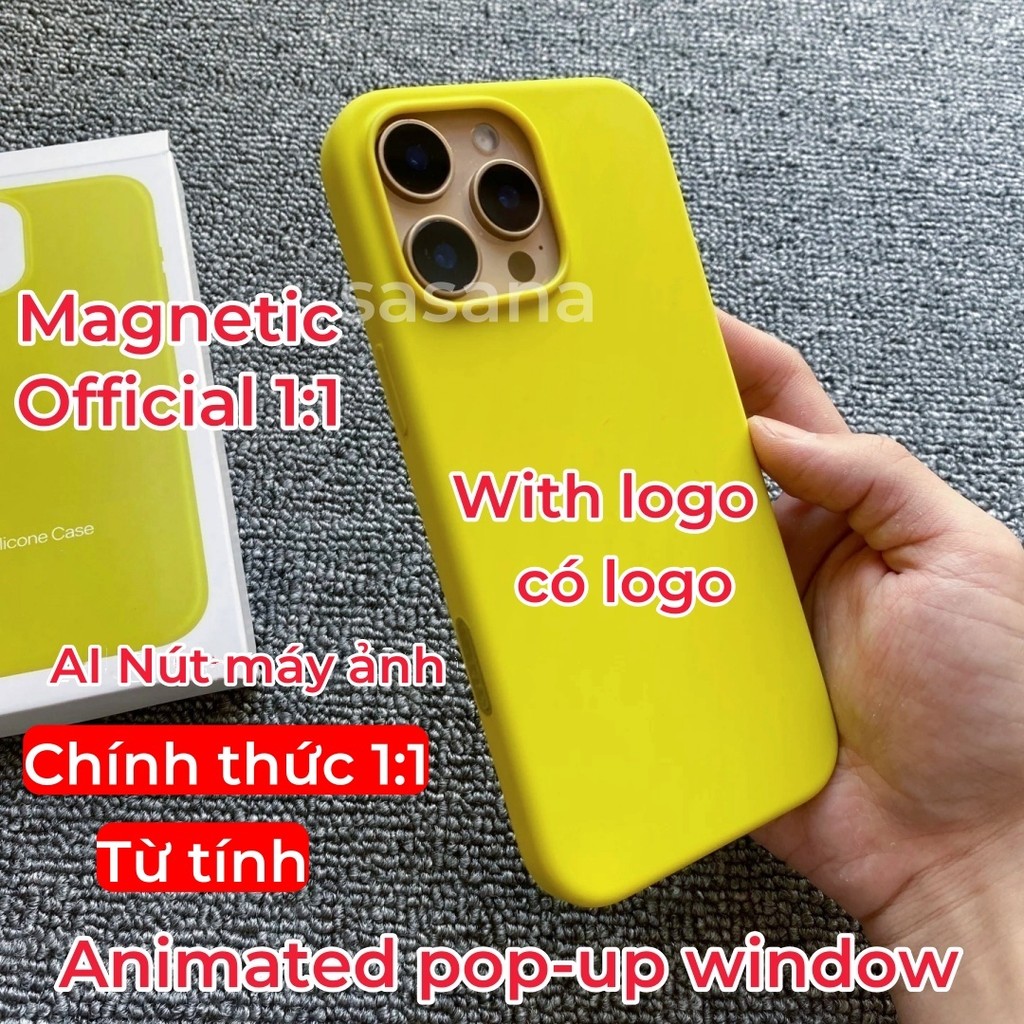 [Chất lượng hàng đầu chính thức 1: 1] Silicone lỏng từ tính cho iphone 16 / 15 / 14 / Pro / Pro Max / Plus / ốp điện thoại Hoạt hình bật lên được trang bị nút điều khiển máy ảnh
