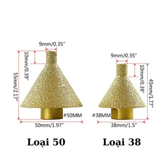 Diamond Chamfer Finger Bit Dụng cụ mở lỗ đá  Dụng Cụ Mở Lỗ Đá Hình Nón  mở rộng lỗ gạch men 38 50mm