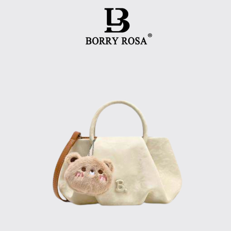 BORRY ROSA Gấu Dễ Thương Trắng Hồng Túi Du Lịch Hàng Ngày Phong Cách ...