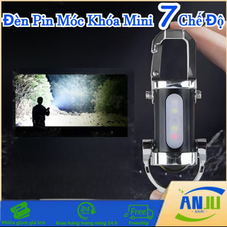 Đèn pin móc khóa LED mini siêu sáng, đa năng 7 chế độ, sạc USB, cho mọi hoạt động ngoài trời