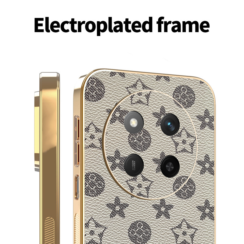 Ốp Lưng Cho Honor X9C X9B Thời Trang Cổ Điển Thời Trang Da Thời Trang Mạ Điện TPU Edge Chống Rơi Vỏ Điện Thoại