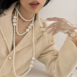 Vòng cổ ngọc trai hạt kim cương cổ điển kiểu Pháp - Phù hợp cho các dịp sang trọng