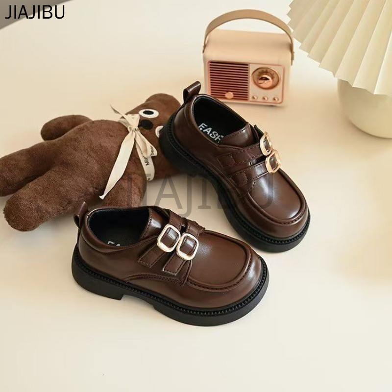 Giày Da Đế Mềm Màu Nâu Cổ Điển Dành Cho Bé Gái Giày Thời Trang Trẻ Em Giày Đi Học Màu Đen Korean Fashion Beige Non-slip Platform Mary Jane Shoes Giày Búp Bê Cosplay Mũi Tròn Phong Cách Anh Giày Em Bé Gót Dày Lolita Nhật Bản