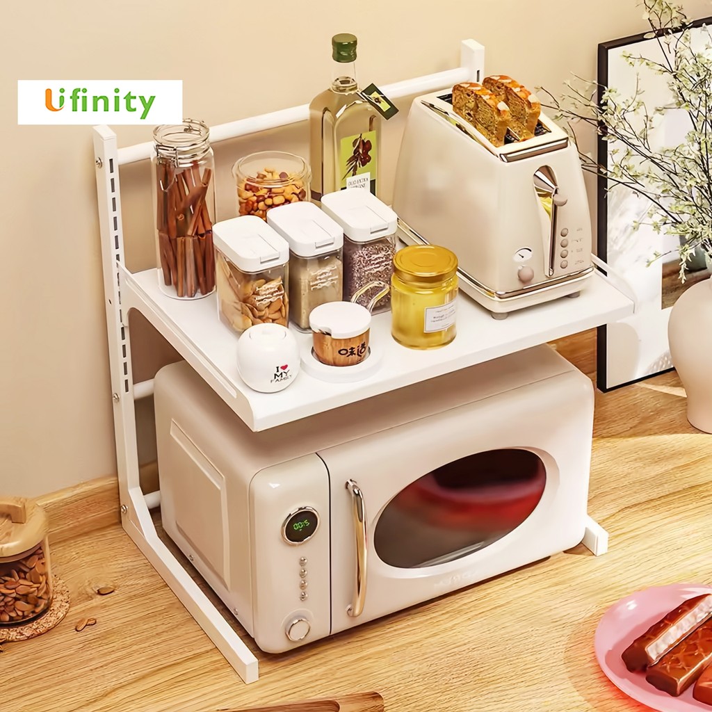 Lifinity Kệ Đa Năng Để Lò Vi Sóng Inox 2-3 Tầng - Có Thể Điều Chỉnh Khoảng Cách Tầng, Tích Hợp Ngăn Gia Vị Thông Minh