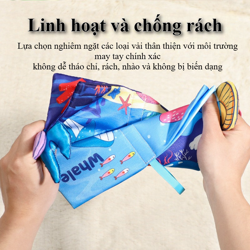 Sách Vải Cho Bé, Sách Vải Cho Bé Có đuôi Sách Mềm Giáo Dục Sớm Khai Sáng Đồ Chơi, An Toàn Cho Bé