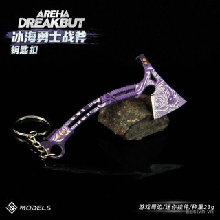 [Mặt dây chuyền] Khu vực tối Đột phá 9cm Vũ khí hợp kim Chiến binh biển băng Tomahawk Vũ khí Axe Mô hình Móc khóa Mặt dây chuyền Đồ chơi TJQU