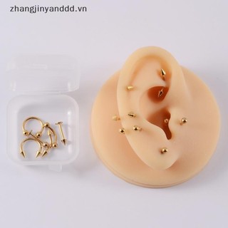 Bộ trang sức xỏ lỗ cơ bản gồm 12 cái: thép phẫu thuật màu bạc, mạ vàng và đen cầu vồng cho tai, mũi, lông mày.