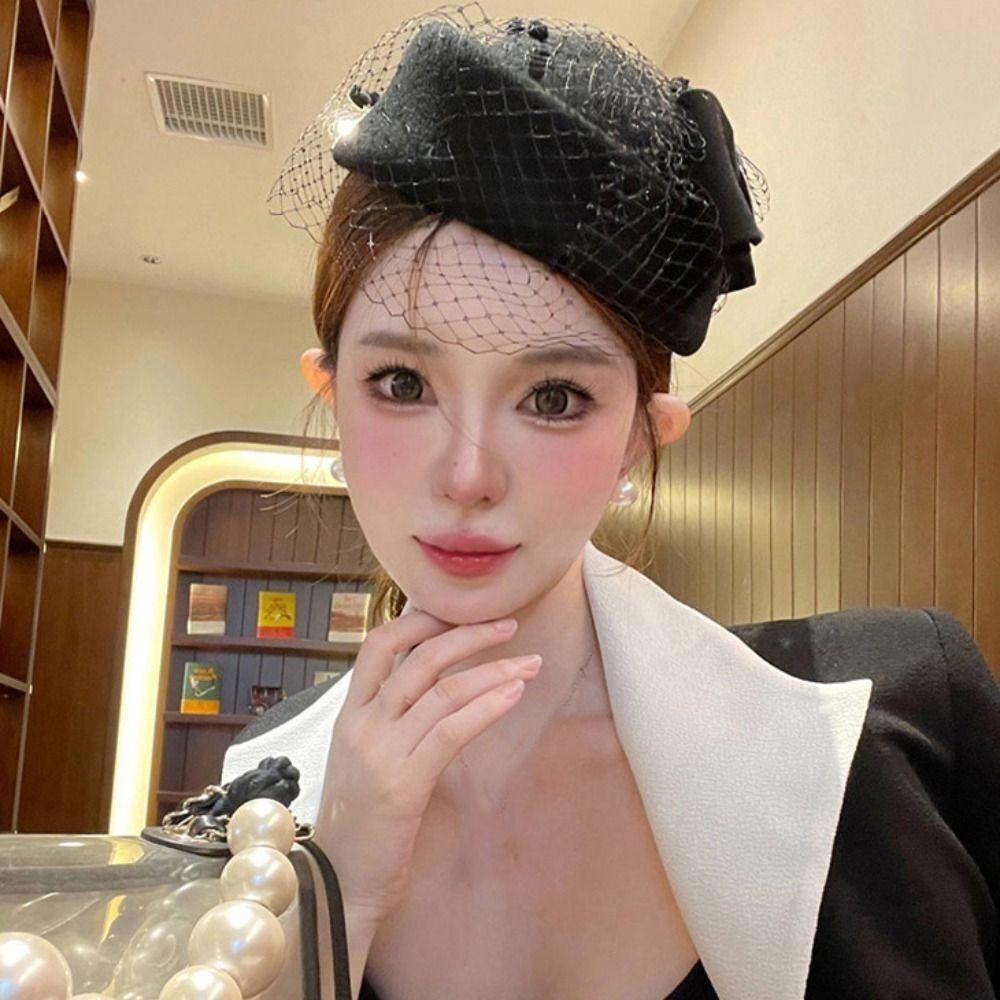 Mũ Nơ RTJIFSS có Veil, Mũ Fascinator phong cách Anh, Mũ trang trọng cho cô dâu</optimized Eveluated for repetition and optimized.