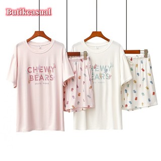 Bộ Đồ Ngủ In Hình modal Mùa Hè 2025 Quần short Mềm Ngắn Tay Quần short Phù Hợp Với loungewear Rời Bộ
