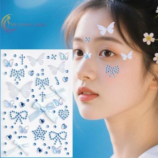 Csndices 1 Miếng Dán Mặt Tình Yêu Ngọt Ngào Màu Hồng Nơ Đỏ Dán Trang Trí Trang Điểm Có Keo Dán Mặt Sau Traceless Sticker * VN