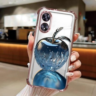 Thích hợp cho Ốp điện thoại OPPO A18 Thiết kế pha lê Apple Tiểu thuyết đơn giản Chất liệu TPU trong suốt Giá cả phải chăng Chống sốc Chống trượt Chống vân tay bền