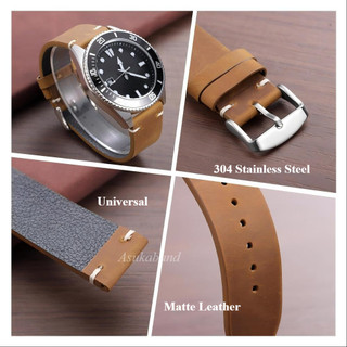 Dây đeo đồng hồ da thật Vintage Matte 18 / 20 / 21 / 22 / 24mm Dây đeo đồng hồ da ngựa điên bằng dầu Vòng đeo tay nam nữ Dây đeo đồng hồ bằng da bắp chân mềm dành cho doanh nhân