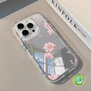 Ốp Điện Thoại Gương Túi Khí Cho Xiaomi 15 15S 14 13 13T 12 12T 12S 12X Ultra Mi 11 11X 11i 10 10i 10S 9 Civi 5 4 3 2 Pro Lite 5G 4G Vỏ Hoa Bướm Dễ Thương Đơn Giản Trong Suốt