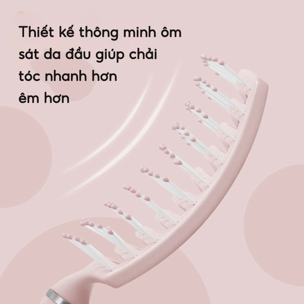 Lược Chải Tóc Đệm Khí Mát Xa Da Đầu Tạo Kiểu Tóc Xoăn Dài Đặc Biệt Cho Nữ Tiện Lợi Massage