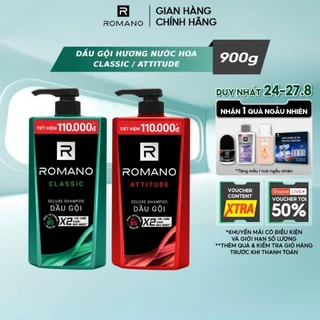 Dầu gội / Tắm gội nam Romano hương Nước hoa nam Classic / Attitude / Grandiose 900g