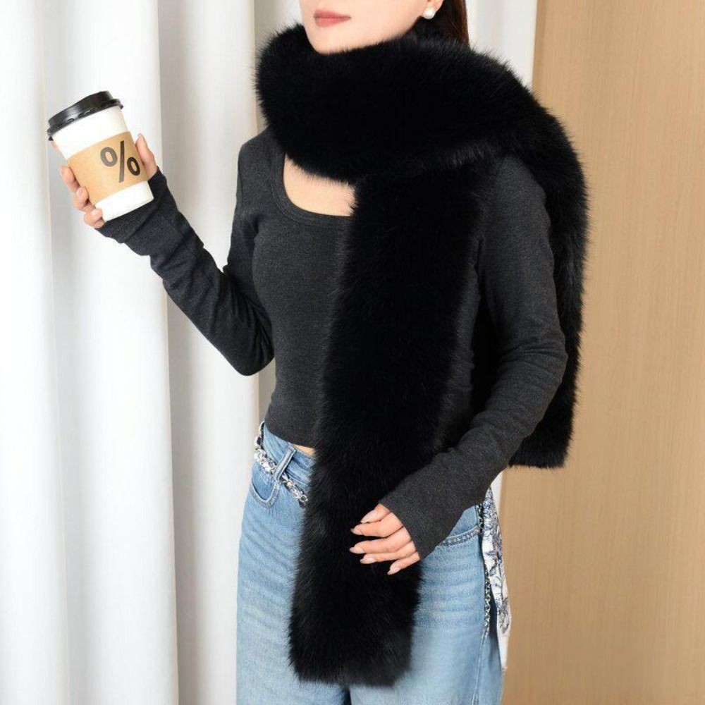 FANIELLAPOWELL Khăn Choàng Lông Thú Giả Dầy Mềm, Phong CáchVintage, Ấm Áp Mùa Đông