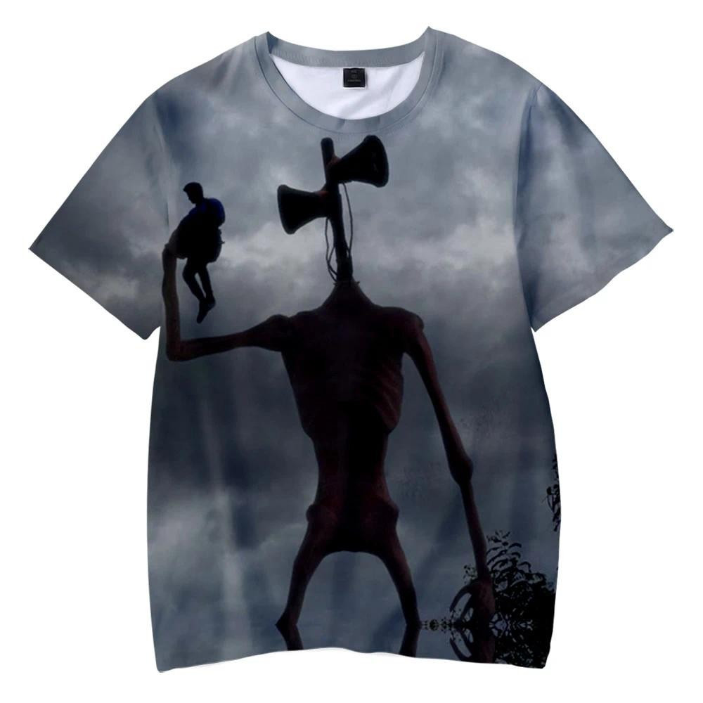 Áo thun in 3D trò chơi Siren Head, ngắn tay phong cách Hip Hop, phù hợp dạo phố