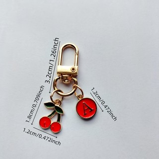 1 Móc Khóa Mặt Dây Chuyền Hợp Kim Chữ Tiếng Anh Đỏ A-Z Mặt Dây Chuyền Anh Đào