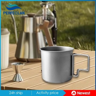 Cốc titanium gấp gọn 380ml cho trekking và cắm trại