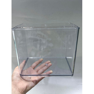 Bể Cá Betta Mica Siêu Trong HIện Đại 17x13x15cm (Có Nắp Nhựa Mica)