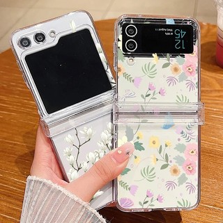 Dễ Thương Nhiều Màu Sắc Mùa Hè Họa Tiết Hoa Trong Suốt Dành Cho Samsung Galaxy Z Flip 6 Flip 5 Flip 4 Flip 3 Full Bản Lề Trong Suốt Cứng PC Gấp Ốp điện thoại Samsung Z Flip6 Flip5 Flip4 Flip3