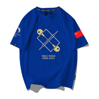 Thế vận hội Olympic Paris bóng bàn cầu lông thể thao áo thun ngắn tay nam nữ cotton nguyên chất nửa tay