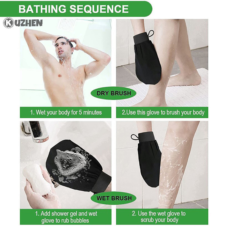Kuzhen Maroc Tắm Tẩy Tế Bào Chết Găng Tay Hammam Tắm Vệ Sinh Toàn Thân Tẩy Tế Bào Chết Massage Mitt Kessa Lột Khăn Găng Tay HOT
