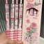 GETVOW 4 Cái / bộ Bút Gel, Bút Trung Tính Mực Đen 0.5 Mm, Nhanh Khô Bướm Hoa Hồng Series Loại Báo Chí ST Đầu Chữ Ký Bút Quà Tặng
