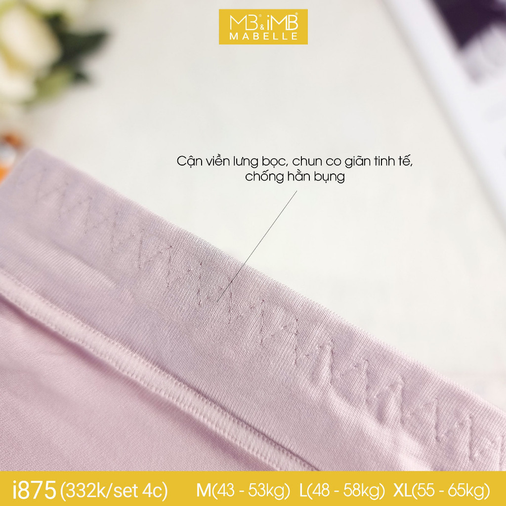 [CHÍNH HÃNG] Quần lót nữ cotton kháng khuẩn cao cấp cạp vừa phối ren ống MB i875 4 màu đủ size