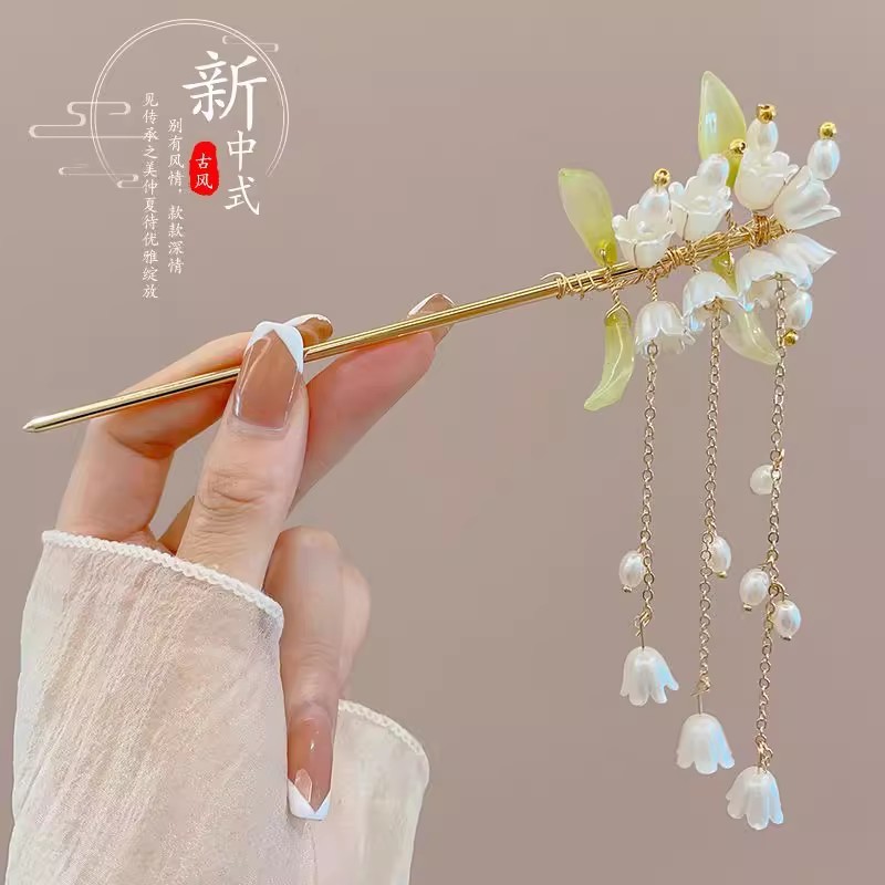 Kẹp tóc cổ hiện đại Phong cách Trung Quốc mới Kẹp tóc cuộn dây hàng ngày Phụ kiện tóc