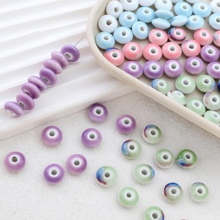 Hạt tròn gốm sứ diy in cổ điển Hạt rời trang sức thủ công vòng tay vòng cổ bông tai chuỗi hạt Vật liệu phụ kiện