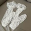 XGB Nữ Nhật Bản Sheer Hoa Ren Fishnet Đùi Vớ Ngọt Lớp Ruffle Viền Frilly Trên Đầu Gối Tất Dài