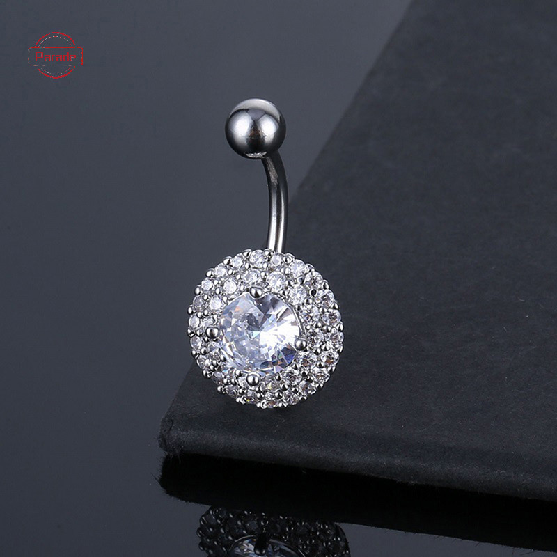 Cuộc diễu hành Dainsty Rối Bụng Nút Nhẫn Thép không gỉ Rốn Zircon Hoa Rốn Rốn Nhẫn Trang Sức Cơ Thể Gợi Cảm VN