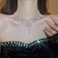 1 Chiếc Siêu Lấp Lánh Giọt Nước zircon Ngọc Trai Tua Rua Vòng Cổ Sang Trọng Cao Cấp Vòng Cổ