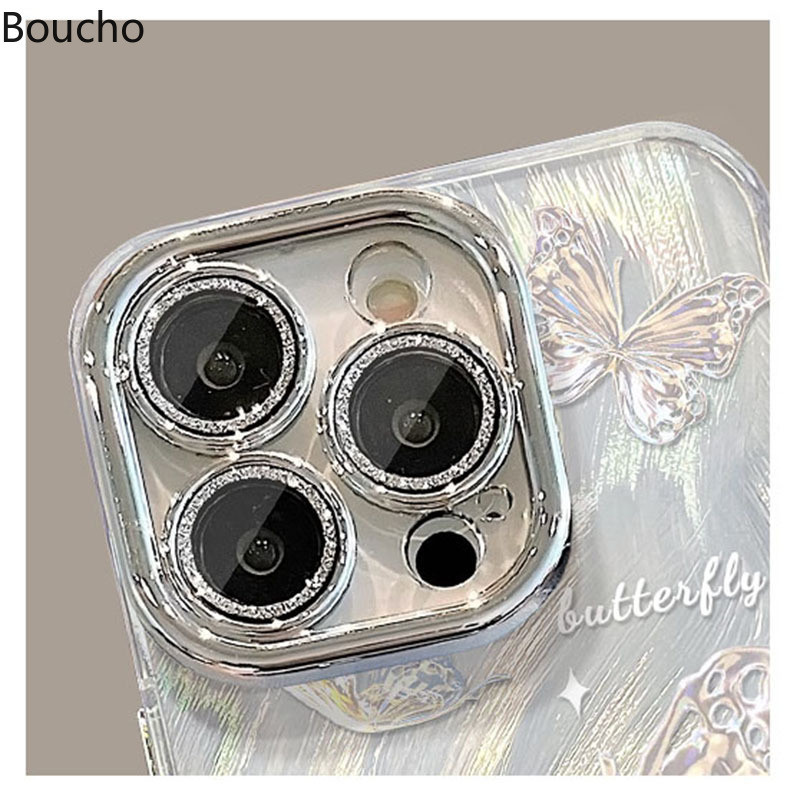 Dành Cho iPhone 15 Pro Max 14 Plus Tranh Sơn Dầu Thời Trang Bướm Ốp lưng Có Dây Xích Cho iPhone 11 12 13 14 Pro Max 15promax Mềm IMD Chống Sốc Với Ống Kính Phim Mặt Sau