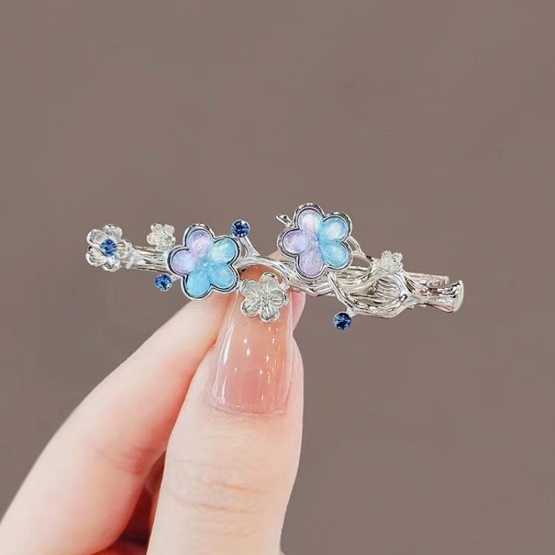 Mauropoli [Sẵn sàng] Kẹp tóc hoa đơn giản tinh tế dành cho nữ Phong cách mới Mũ đội đầu Niche Kẹp tóc trán gãy Tất cả các trận đấu bên Nổ Kẹp tóc