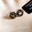 Nữ Bông Tai Dark Zircon Vòng Tròn Phong Cách Retro Edgy Thích Hợp Thời Trang Hàng Ngày
