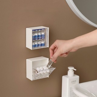 Hộp nhựa vuôngùng để đựng bông tẩy trang, tăm bông, xỉa răng, thun cột tóc, phụ kiện thiết kế mở dễ sử dụng ALINE