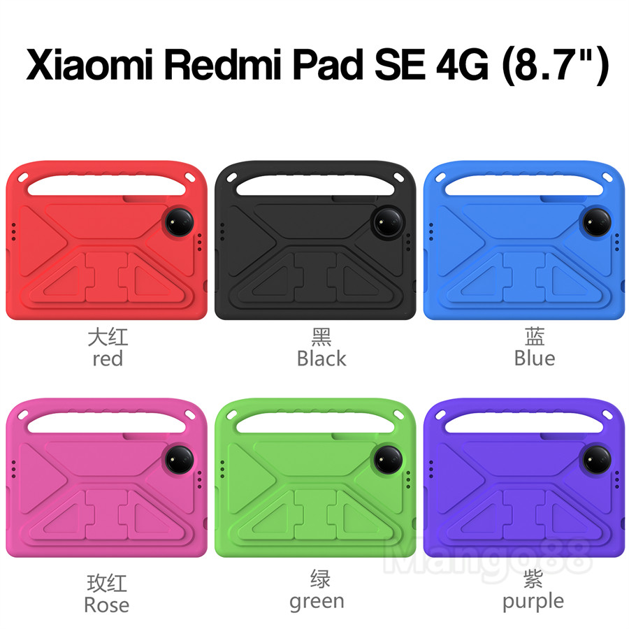 Trẻ Em Eva Dành Cho Xiaomi Redmi Pad SE 8.7inch 2024 4G Chống Sốc An Toàn Trẻ Em Đứng Bao Da An Toàn Học Sinh Học Tập Và Làm Việc Máy Tính Cầm Tay Bảo Vệ Máy Tính Bảng An Toàn Cầm Tay