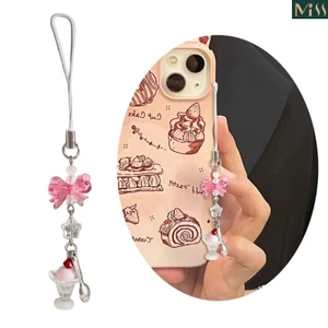 Miss * Móc khóa kem sành điệu Trang trí mặt dây chuyền hạt sáng tạo Phụ kiện móc khóa